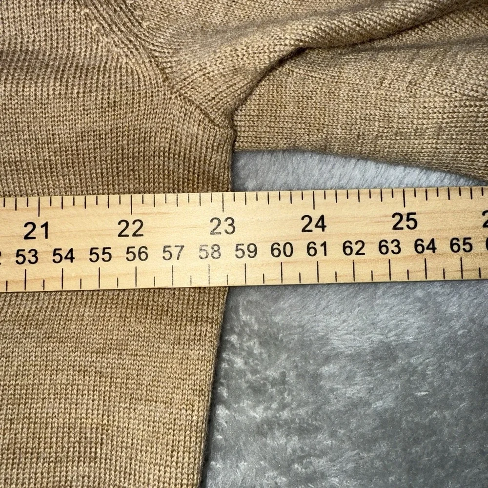 Banana Republic 1/4 Zip Sweater Men's Large Brown Long Sleeve 100% Merino‎ Wool